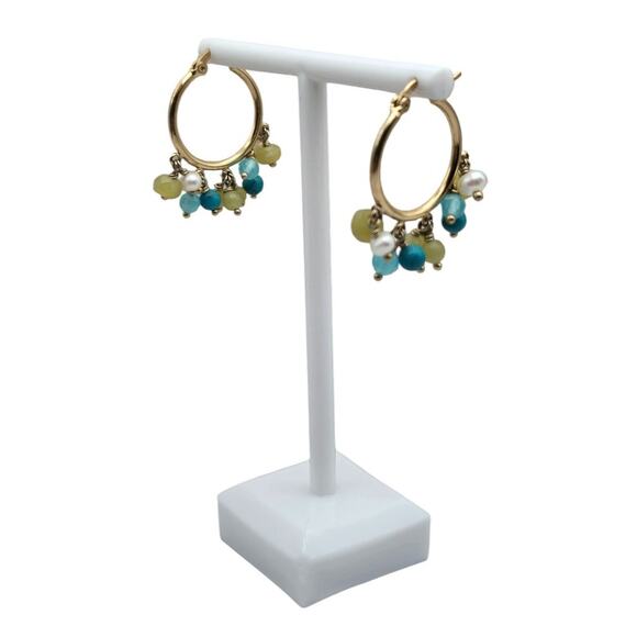 Cha Cha Hoop Earrings with Colorful Beads - Picture 2 of 7